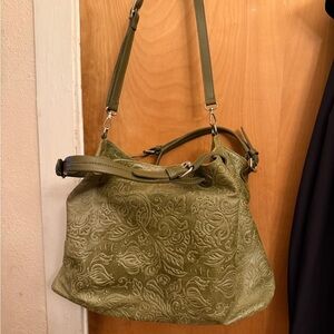 Elegant Green Patterned Women's Bag